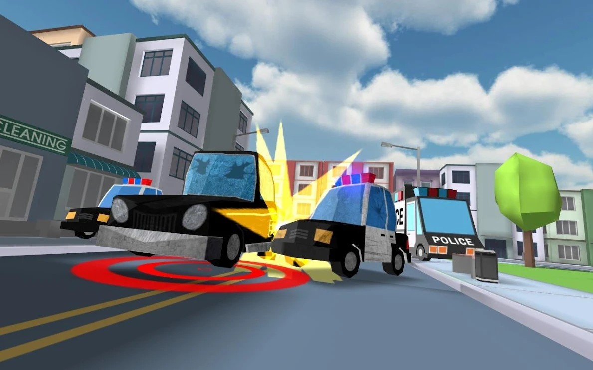 方块警车追逐游戏截图3