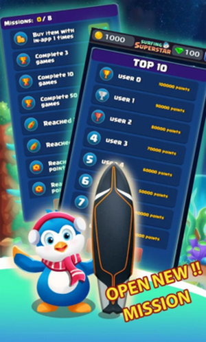 梦幻企鹅太空冲浪游戏截图1