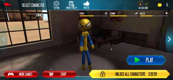 蜘蛛火柴人绳索英雄3游戏截图3