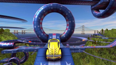 斜坡上的汽车特技游戏截图3