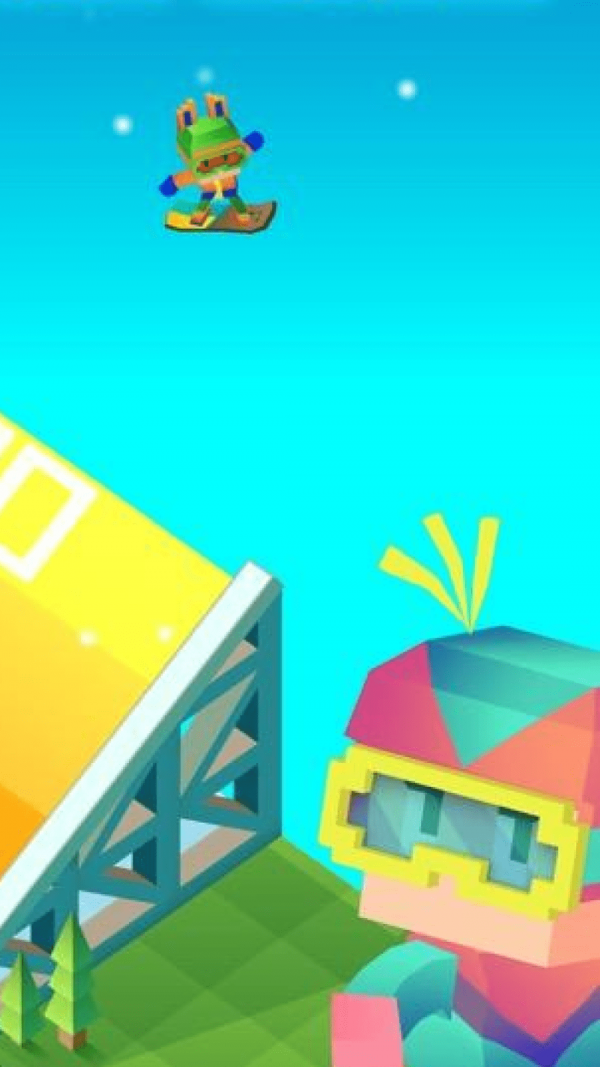 像素方块滑雪游戏截图1