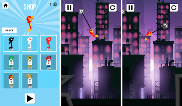 火柴人超级英雄钩游戏截图2