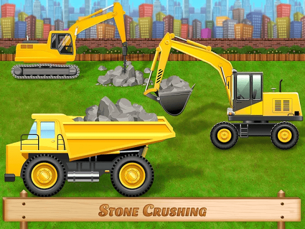 工程车辆建造房屋和洗车游戏游戏截图1