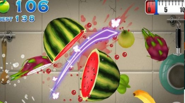 水果斜切游戏截图1