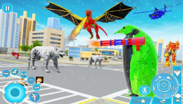 警察企鹅机器人汽车游戏截图1