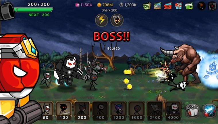 火柴人空闲防御RPG游戏截图2