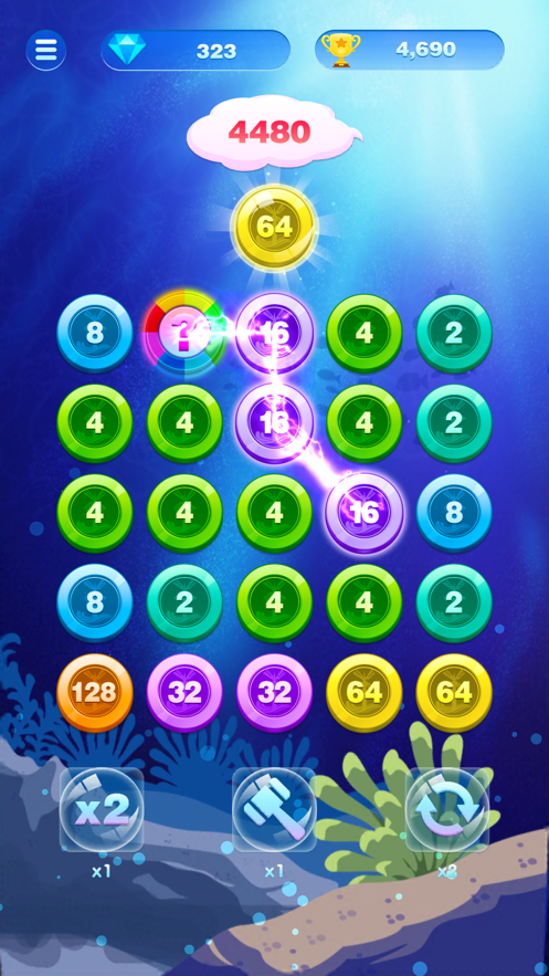 泡泡2048海底连连看游戏截图2