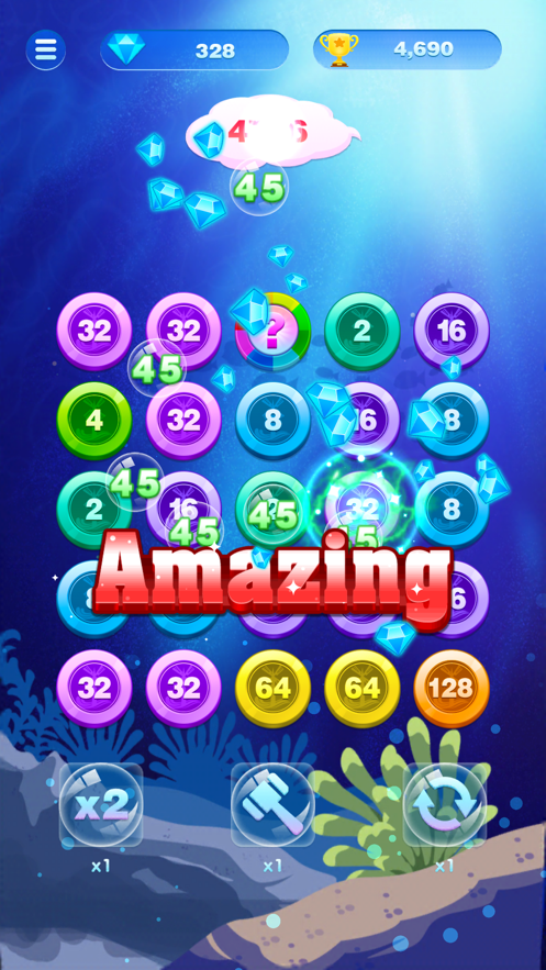 泡泡2048海底连连看游戏截图3